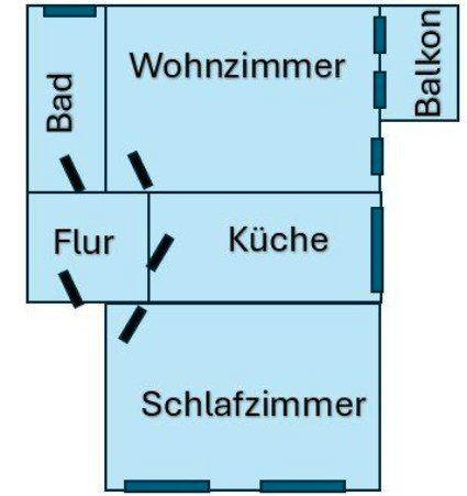 Etagenwohnung Gronau (Westfahlen) - 2 Zimmer, 60 m&sup2;, 600&euro; | Angebot:26561765