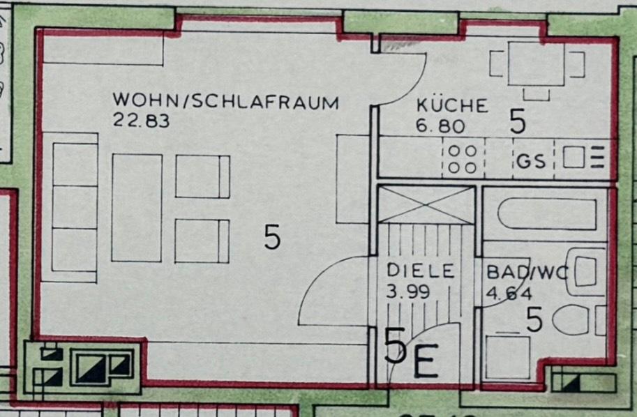 Etagenwohnung Landshut Landshut-West - 1 Zimmer, 37 m&sup2;, 630&euro; | Angebot:26409155