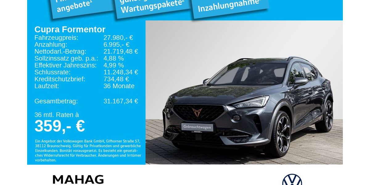 Cupra Formentor 40.682 km 27.481 &euro; Ottobrunn 85521