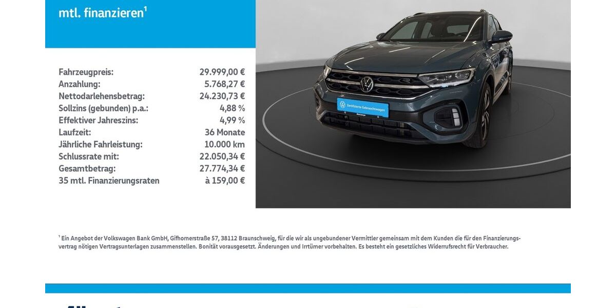 VW T-Roc 26.143 km 29.739 &euro; Leinefelde-Worbis/DE 37327