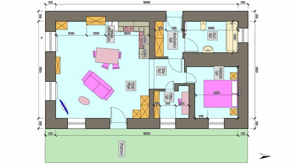 Erdgeschoßwohnung Hauzenberg - 2 Zimmer, 57 m&sup2;, 520&euro; | Angebot:26489932