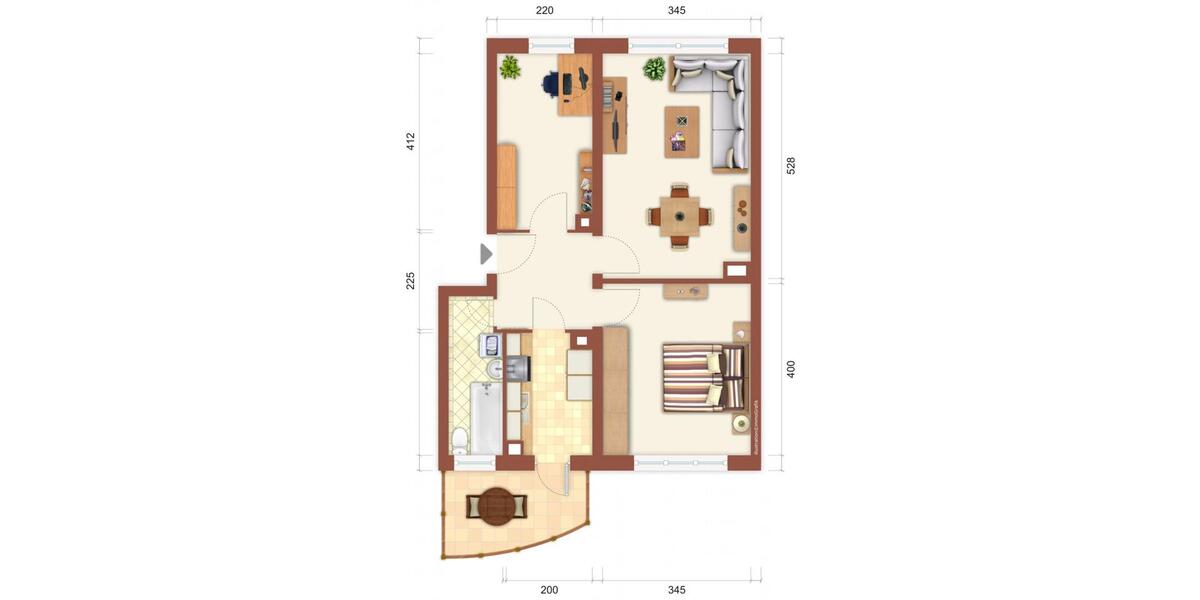 Etagenwohnung Finsterwalde - 2.5 Zimmer, 59 m&sup2;, 387&euro; | Angebot:25883938