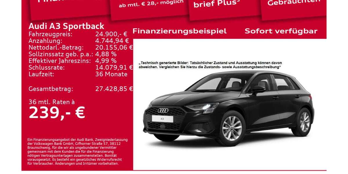 Audi A3 38.160 km 24.900 &euro; Berlin 12489