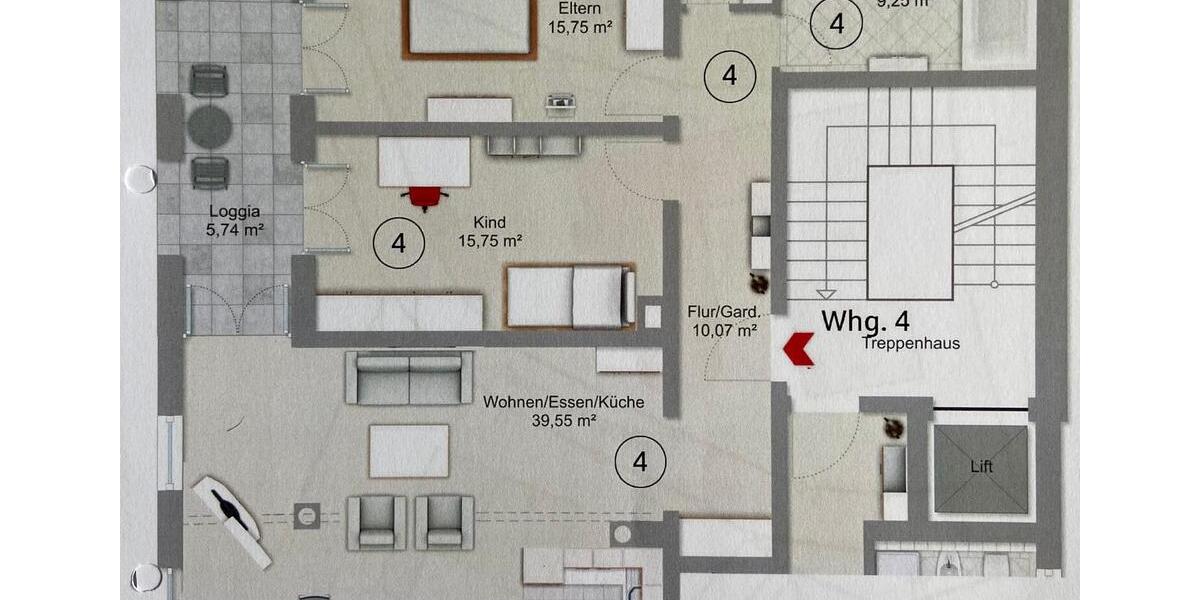 Etagenwohnung Utting am Ammersee - 3 Zimmer, 95 m&sup2;, 1.620&euro; | Angebot:26356620