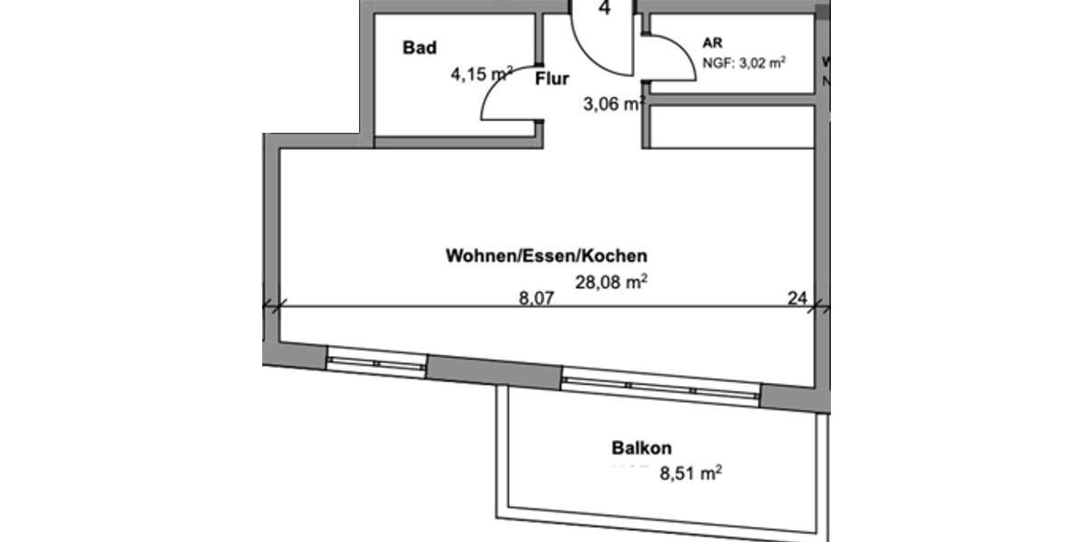 Etagenwohnung Grünberg - 1 Zimmer, 40 m&sup2;, 600&euro; | Angebot:25351831