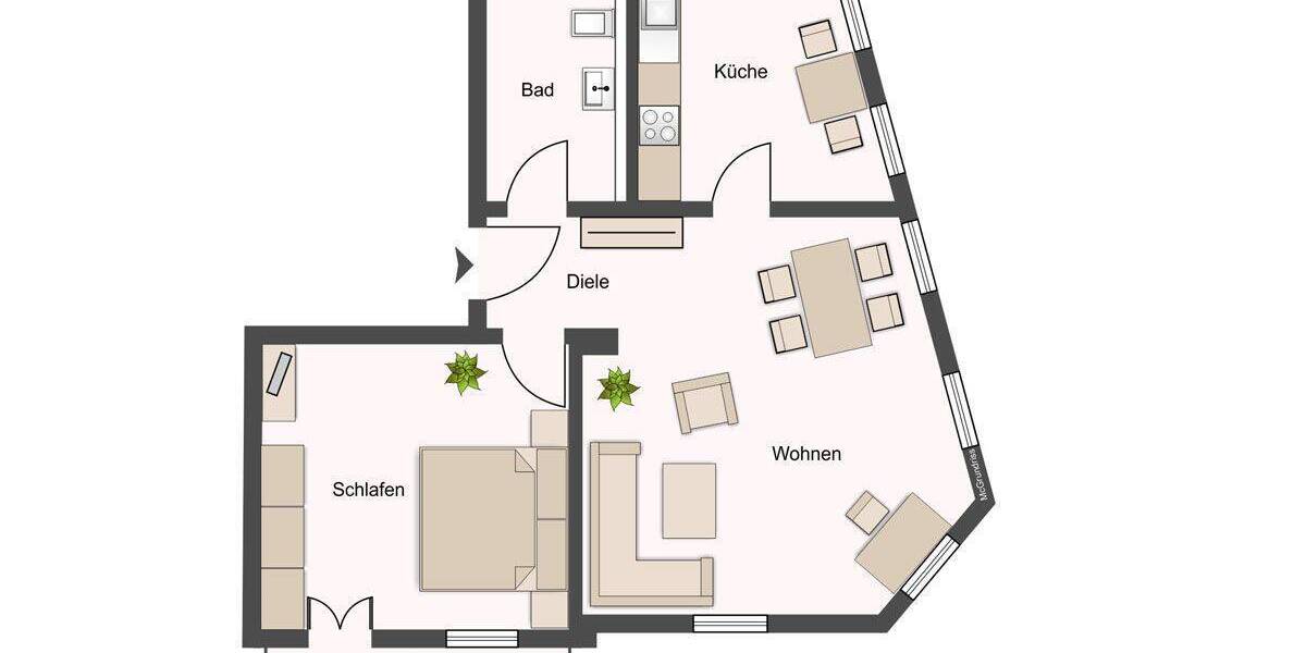 Etagenwohnung Radebeul Niederlößnitz - 2 Zimmer, 68 m&sup2;, 760&euro; | Angebot:26684464