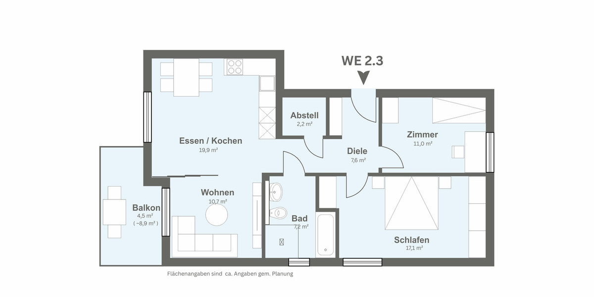 Etagenwohnung Bielefeld Jöllenbeck - 3 Zimmer, 80 m&sup2;, 321.000&euro; | Angebot:26330157