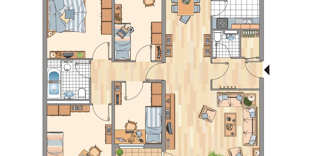 Etagenwohnung Bonn Hardtberg - 5.5 Zimmer, 107 m&sup2;, 987&euro; | Angebot:26677814