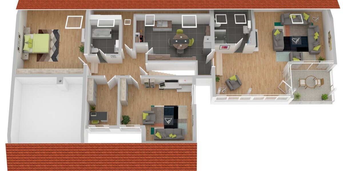 Wunderschöne Dachwohnung mit zwei Dachterrassen & Garage in Niedereschach - Dachgeschoßwohnung Niedereschach | Angebot:26364122