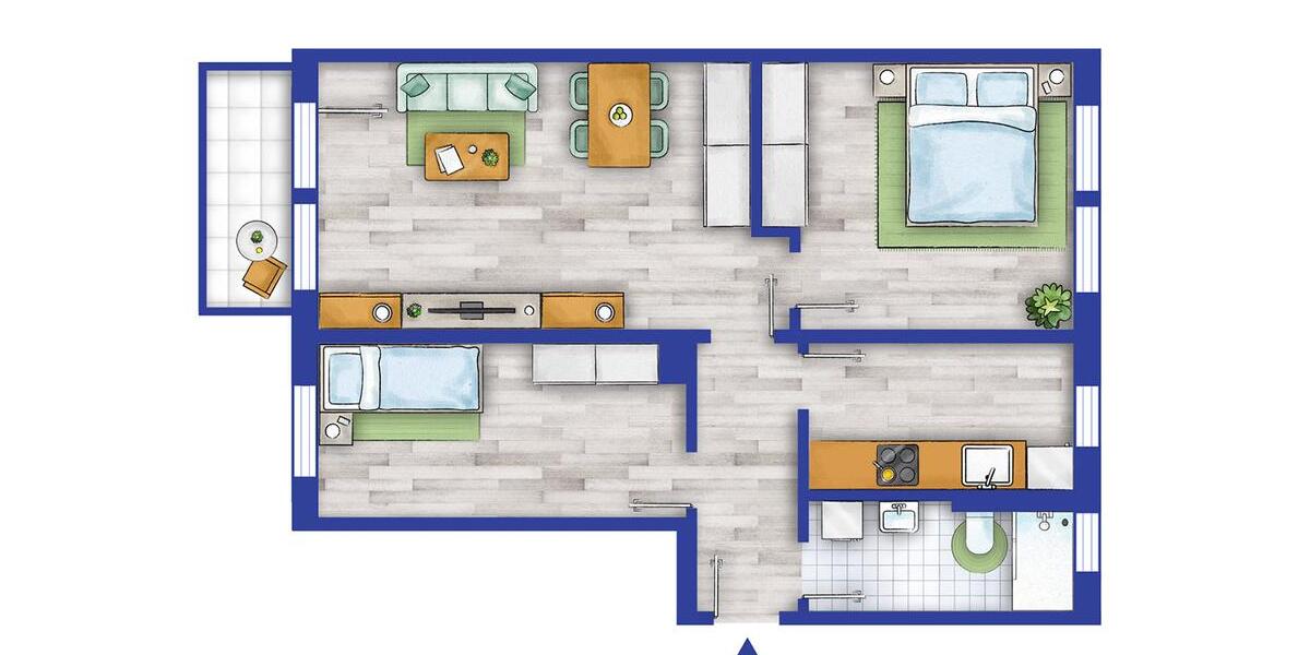 Etagenwohnung Staßfurt - 3 Zimmer, 59 m&sup2;, 474&euro; | Angebot:25930762