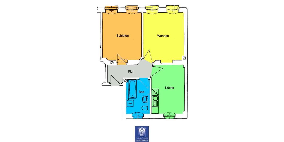 Etagenwohnung Meißen - 2 Zimmer, 61 m&sup2;, 456&euro; | Angebot:26639938