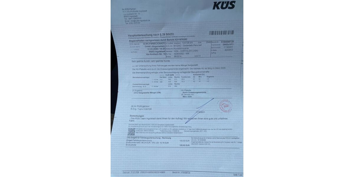 Jeep Grand Cherokee 124.926 km 16.900 &euro; Rohrbach 85296