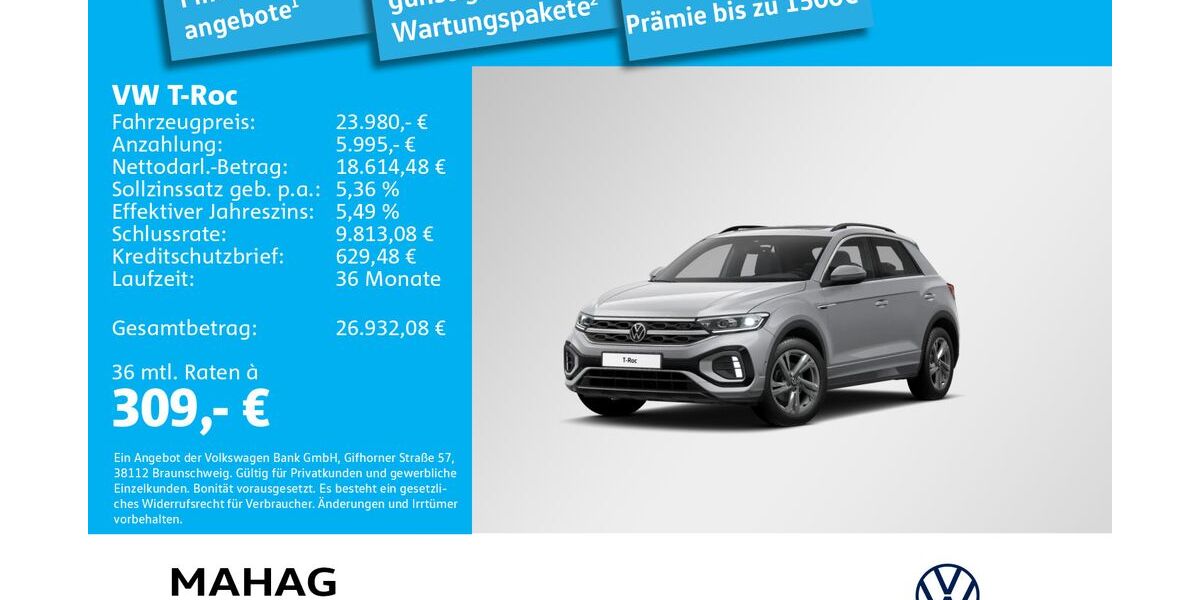VW T-Roc 26.844 km 23.980 &euro; München 81825