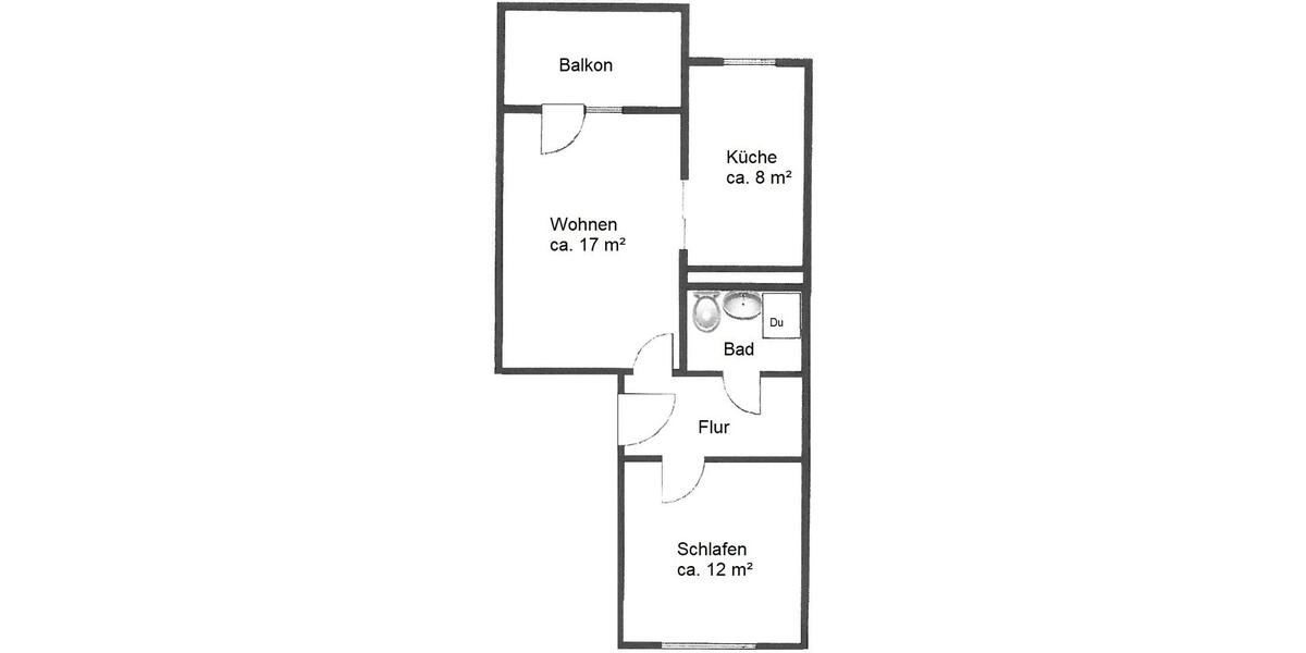 Erdgeschoßwohnung Parchim - 2 Zimmer, 49 m&sup2;, 350&euro; | Angebot:26335254