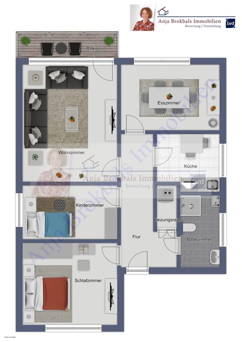 Modernisiert, zentral, ruhig, kl. Garage, 3- bis 4-Zimmer mit Balkon, Obergeschoss in einem Zweifamilienhaus 4 zimmer