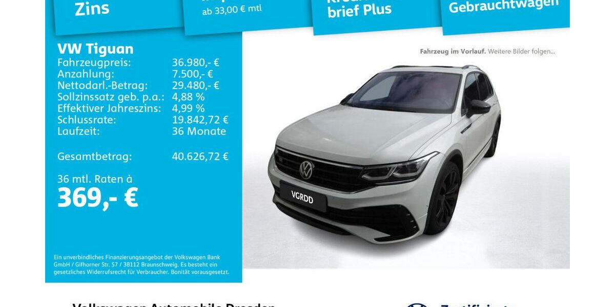 VW Tiguan 49.326 km 36.980 &euro; Dresden 01169