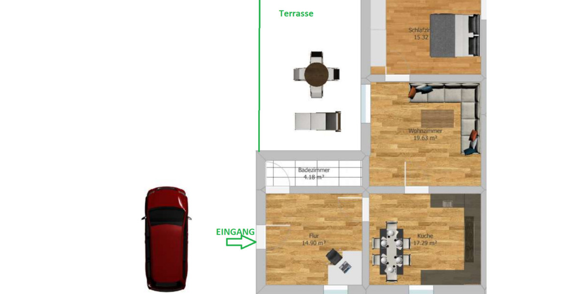 Erdgeschoßwohnung Wittstock/Dosse Dosse - 3 Zimmer, 75 m&sup2;, 600&euro; | Angebot:24975382