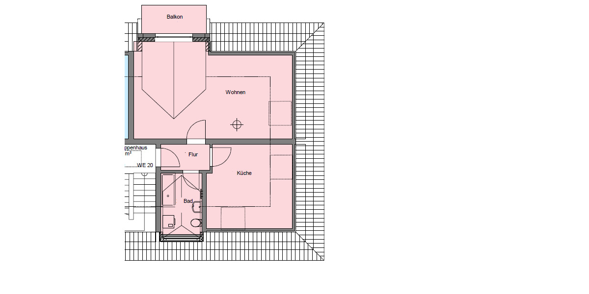 Dachgeschoßwohnung Magdeburg - 1 Zimmer, 52 m&sup2;, 569&euro; | Angebot:25483372