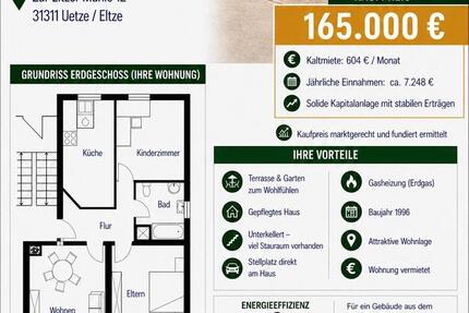 Wohnung Uetze - 3 Zimmer, 73 m&sup2;, 165.000&euro; | Angebot:26414510