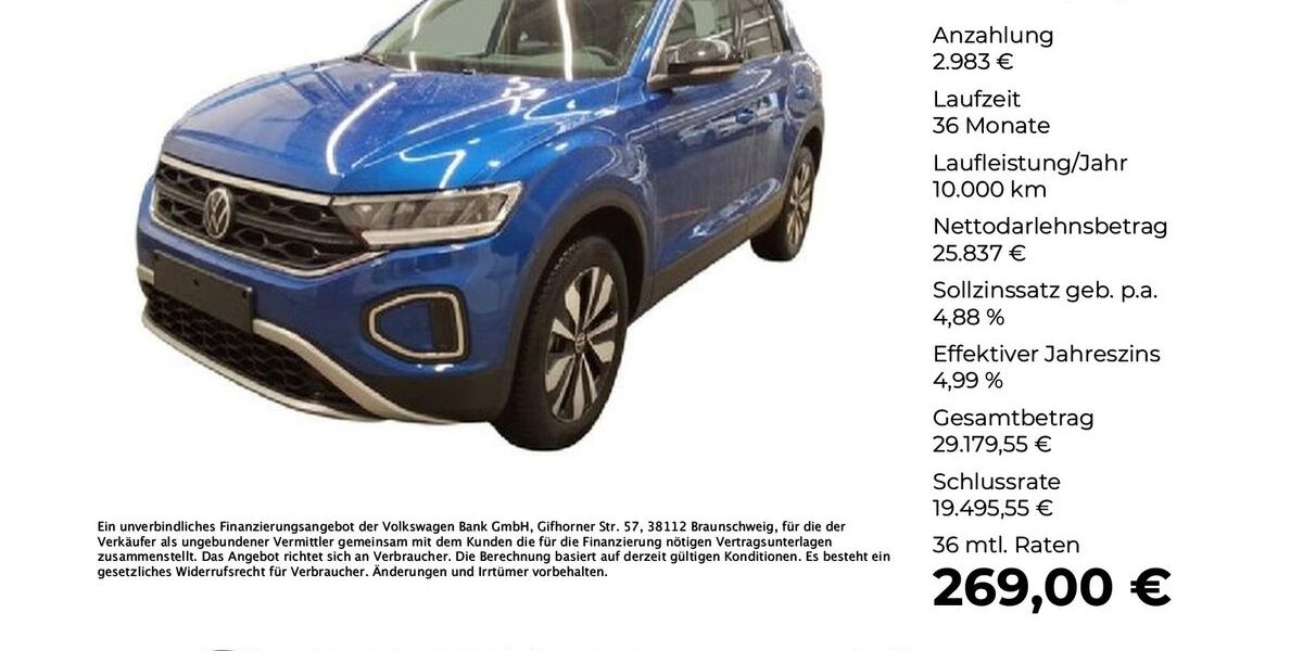 VW T-Roc 6.455 km 28.820 &euro; Vechta 49377