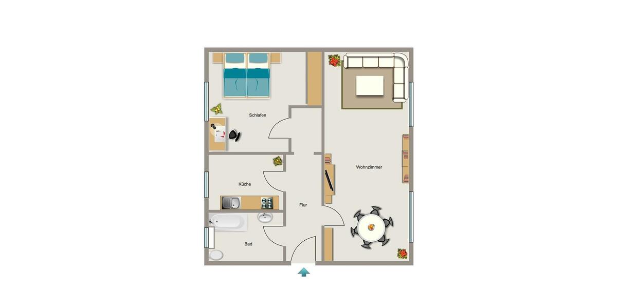 Dachgeschoßwohnung Duisburg Hamborn - 2.5 Zimmer, 53 m&sup2;, 281&euro; | Angebot:25524174