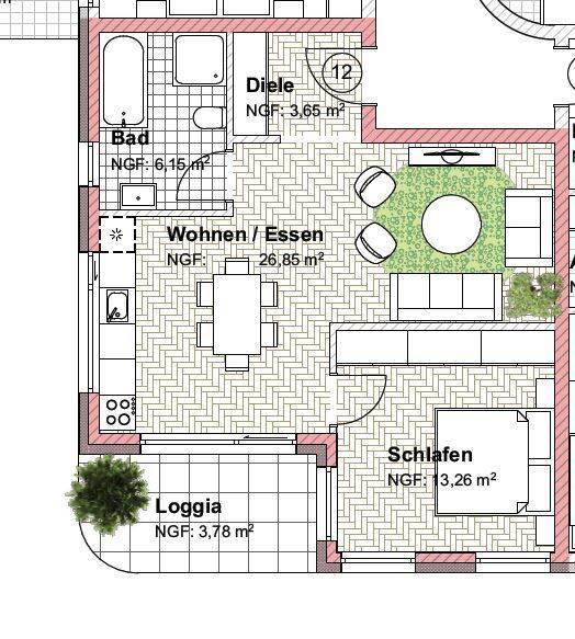 Etagenwohnung Heilsbronn - 2 Zimmer, 53 m&sup2;, 295.295&euro; | Angebot:25666128
