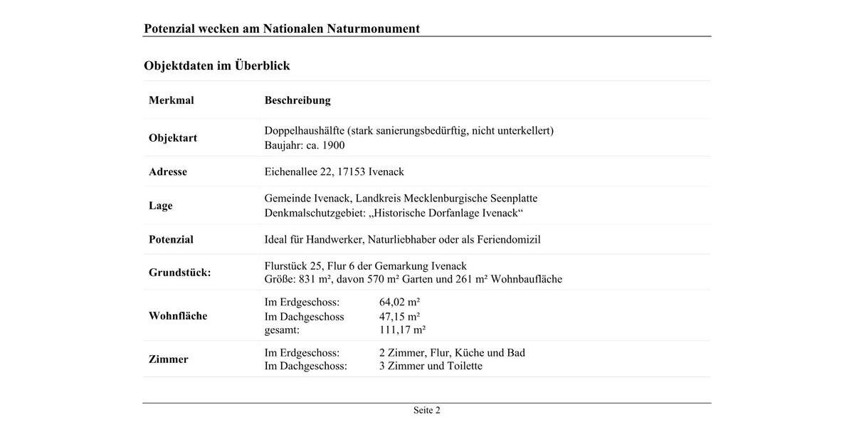 Doppelhaushälfte Stavenhagen - 5 Zimmer, 111 m&sup2;, 39.900&euro; | Angebot:26894667
