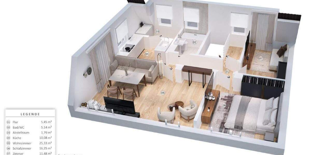 Etagenwohnung Stein - 3 Zimmer, 75 m&sup2;, 225.000&euro; | Angebot:25107913