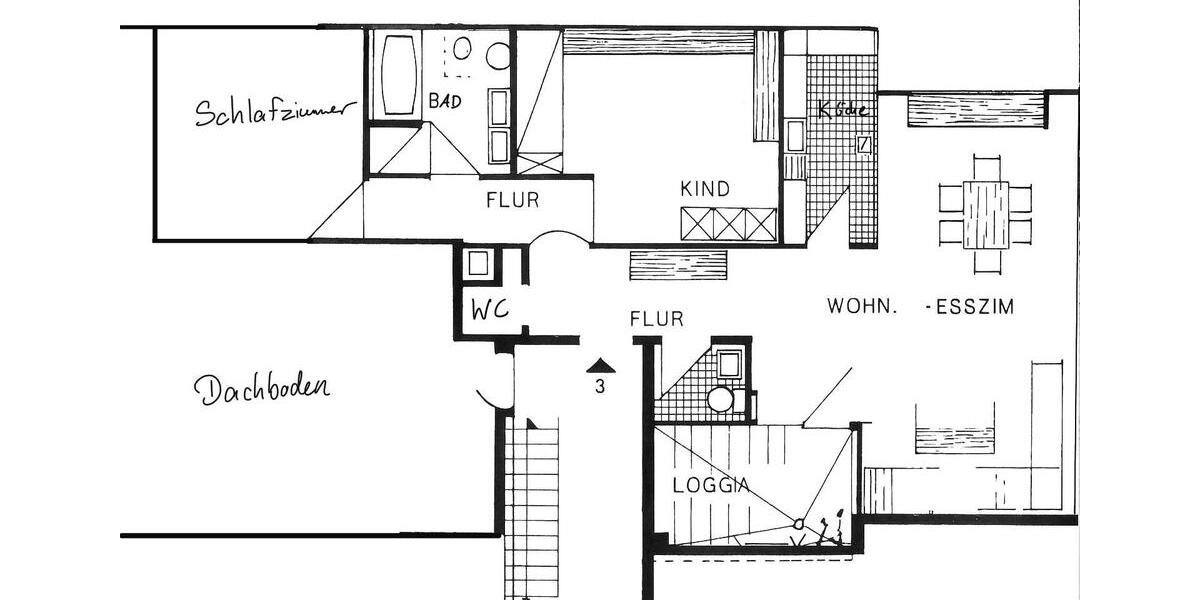 Helle Dachgeschosswohnung 3,5 Zimmer Pirmasens - Gersbach 3.5 zimmer
