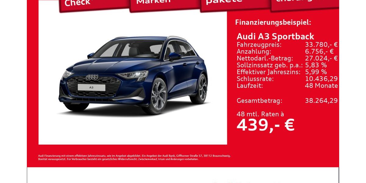 Audi A3 4.357 km 33.780 &euro; Hamburg 22419