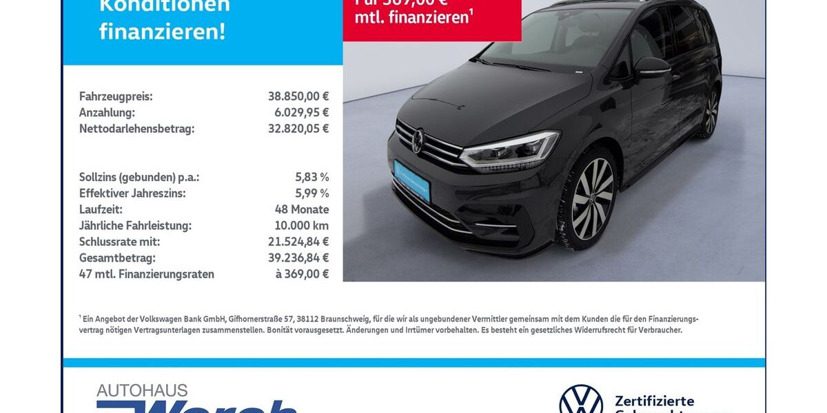 VW Touran 7.659 km 38.849 &euro; Südharz 06536