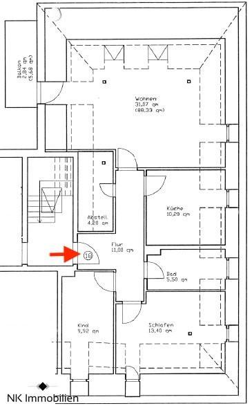 Dachgeschoßwohnung Zwickau - 3 Zimmer, 88 m&sup2;, 560&euro; | Angebot:26008237