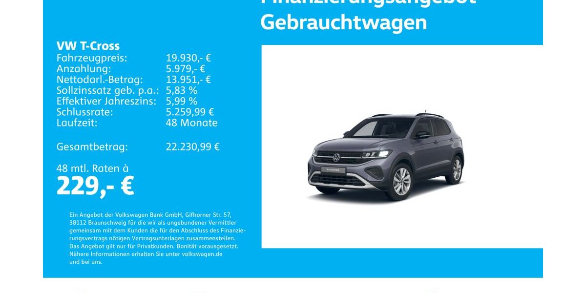 VW T-Cross 14.461 km 19.930 &euro; Stuttgart-Feuerbach 70469