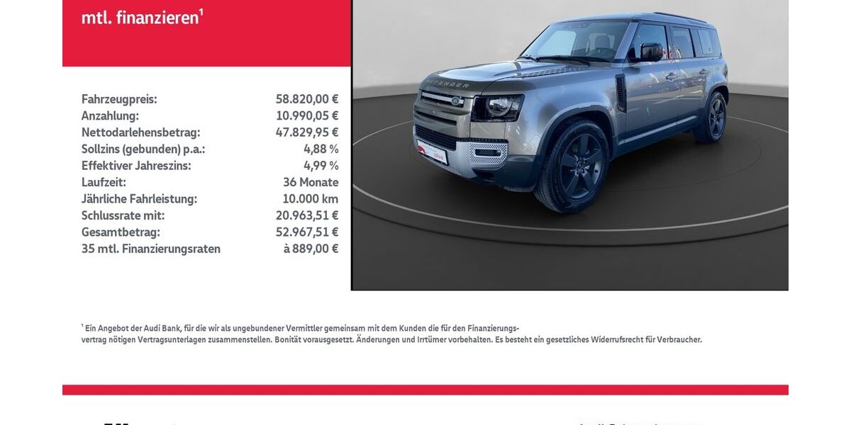 Land Rover Defender 33.577 km 57.820 &euro; Nordhausen 99734