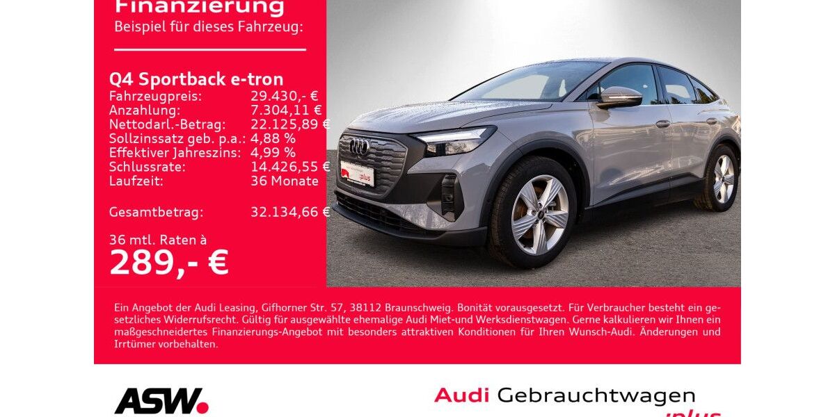 Audi Q4 e-tron 34.400 km 26.390 &euro; Heilbronn 74074