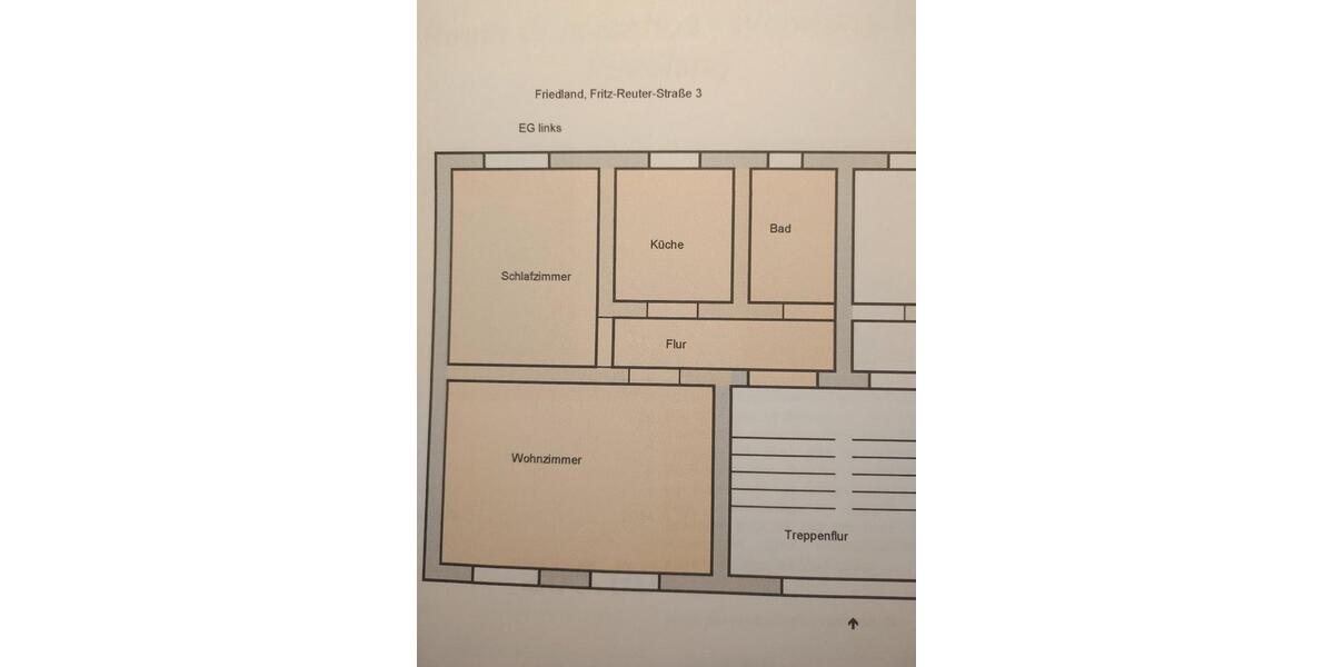 Erdgeschoßwohnung Friedland - 2 Zimmer, 50 m&sup2;, 270&euro; | Angebot:26728589