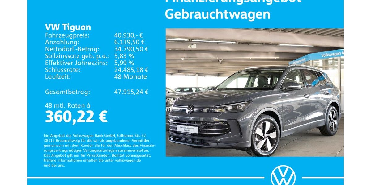 VW Tiguan 1.505 km 40.730 &euro; Stuttgart-Wangen 70188