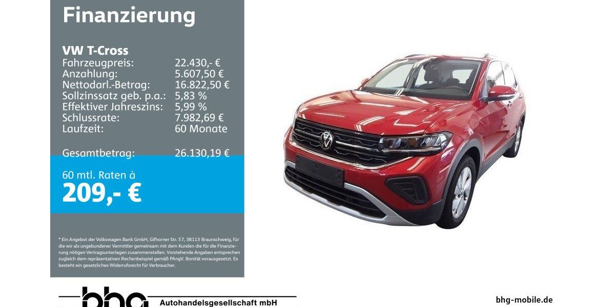 VW T-Cross 26.121 km 20.630 &euro; Reutlingen 72770