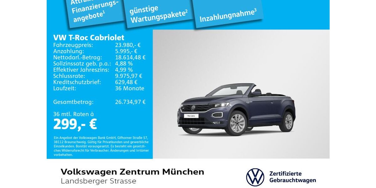 VW T-Roc 63.374 km 23.980 &euro; München 80687