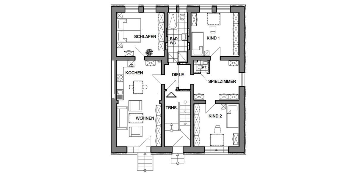 Erdgeschoßwohnung Recklinghausen Berghausen - 4 Zimmer, 117 m&sup2;, 1.345&euro; | Angebot:24689638