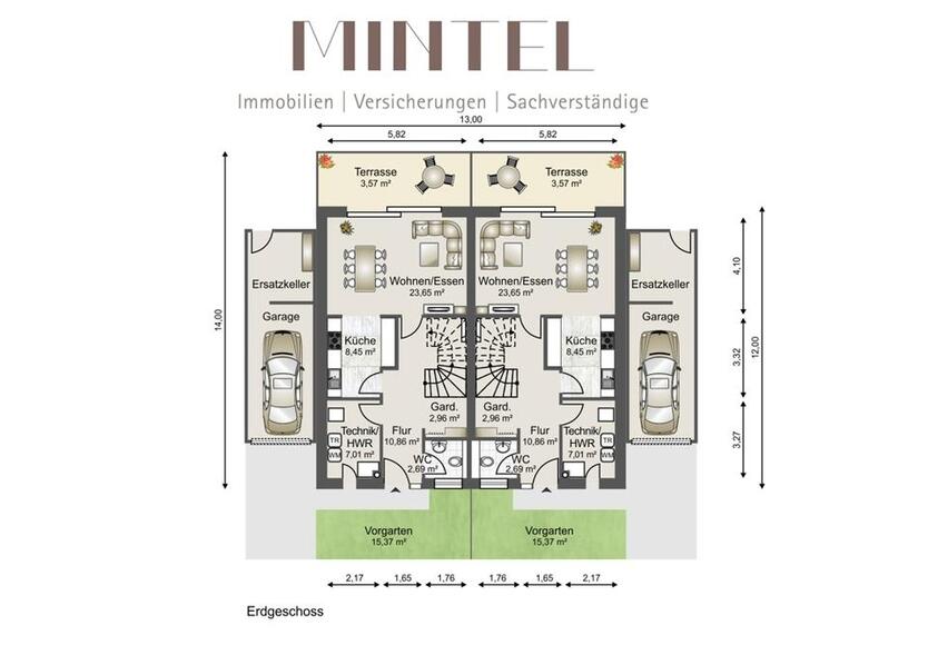 Familiengerechte Neubau-Doppelhäuser mit Garten und Terrasse