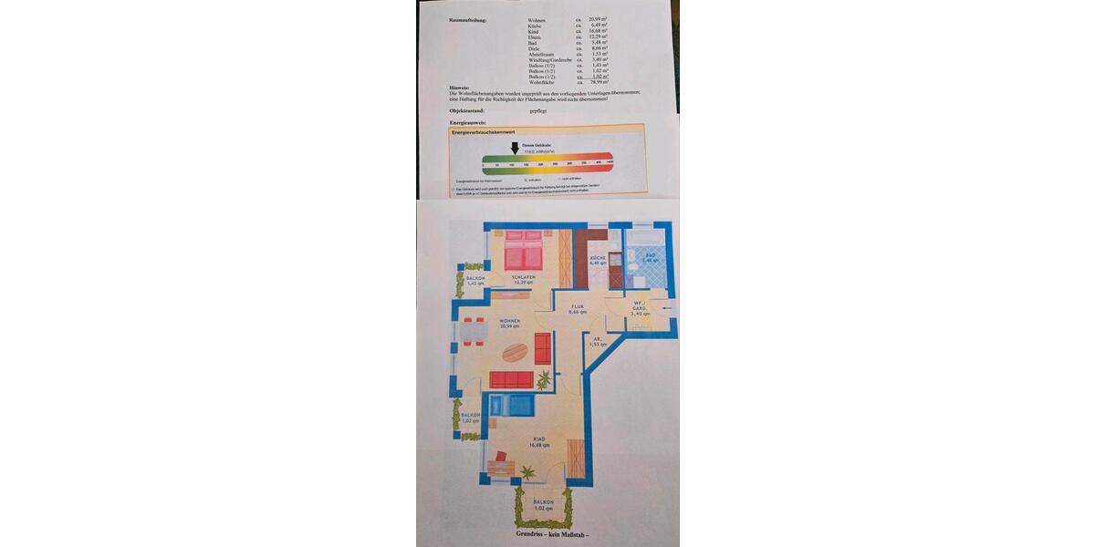 Etagenwohnung Burgoberbach - 3 Zimmer, 79 m&sup2;, 220.000&euro; | Angebot:24768477