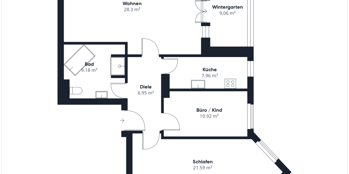 3-Zimmer-Wohnung mit Wintergarten 3 zimmer