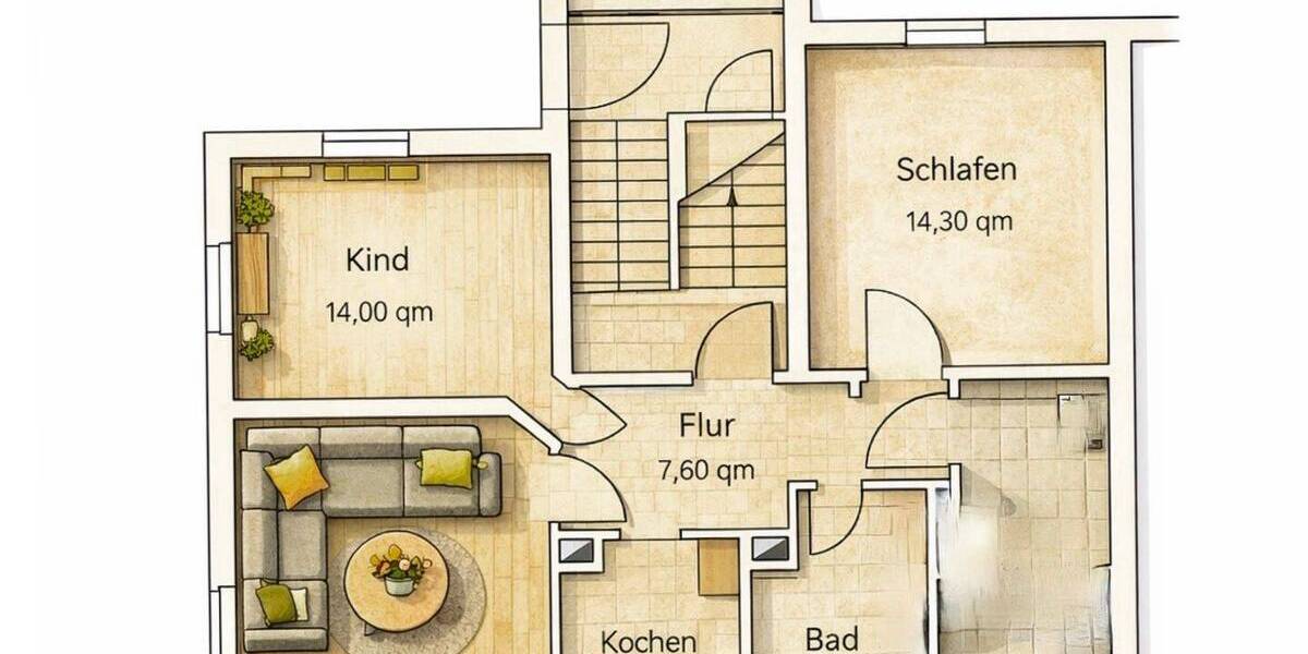 Etagenwohnung Burkhardtsdorf - 3 Zimmer, 78 m&sup2;, 485&euro; | Angebot:25908916