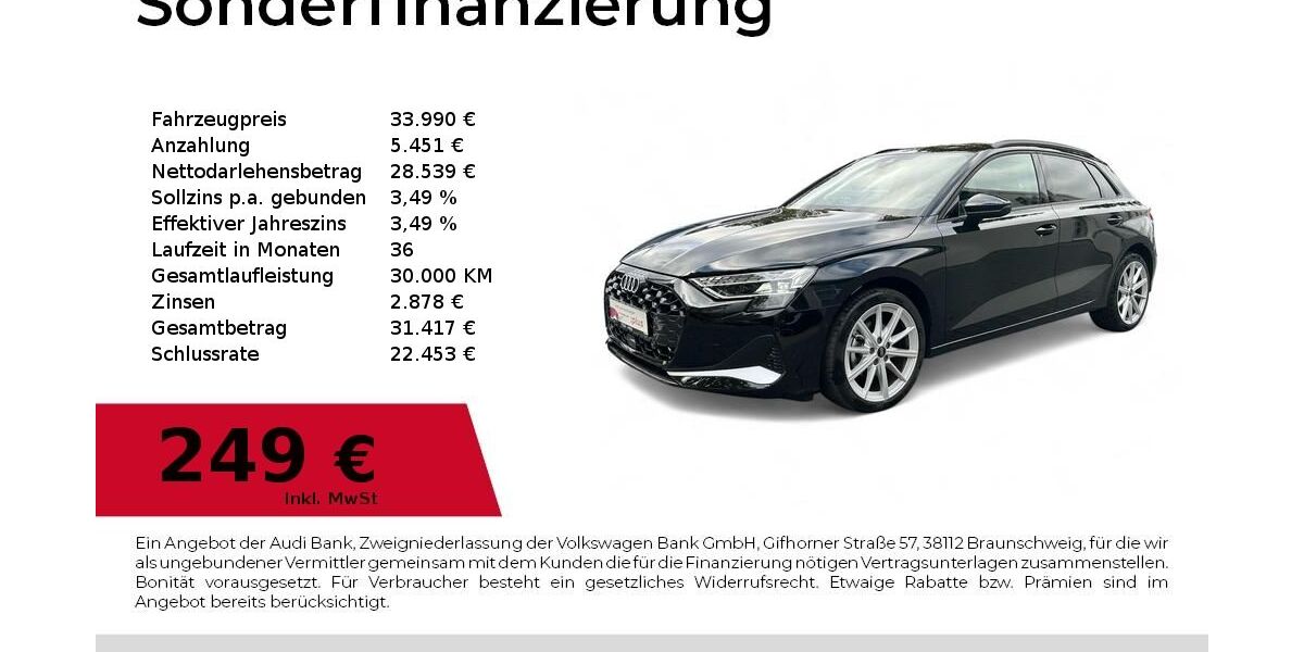 Audi A3 7.555 km 33.880 &euro; Dessau-Roßlau 06844