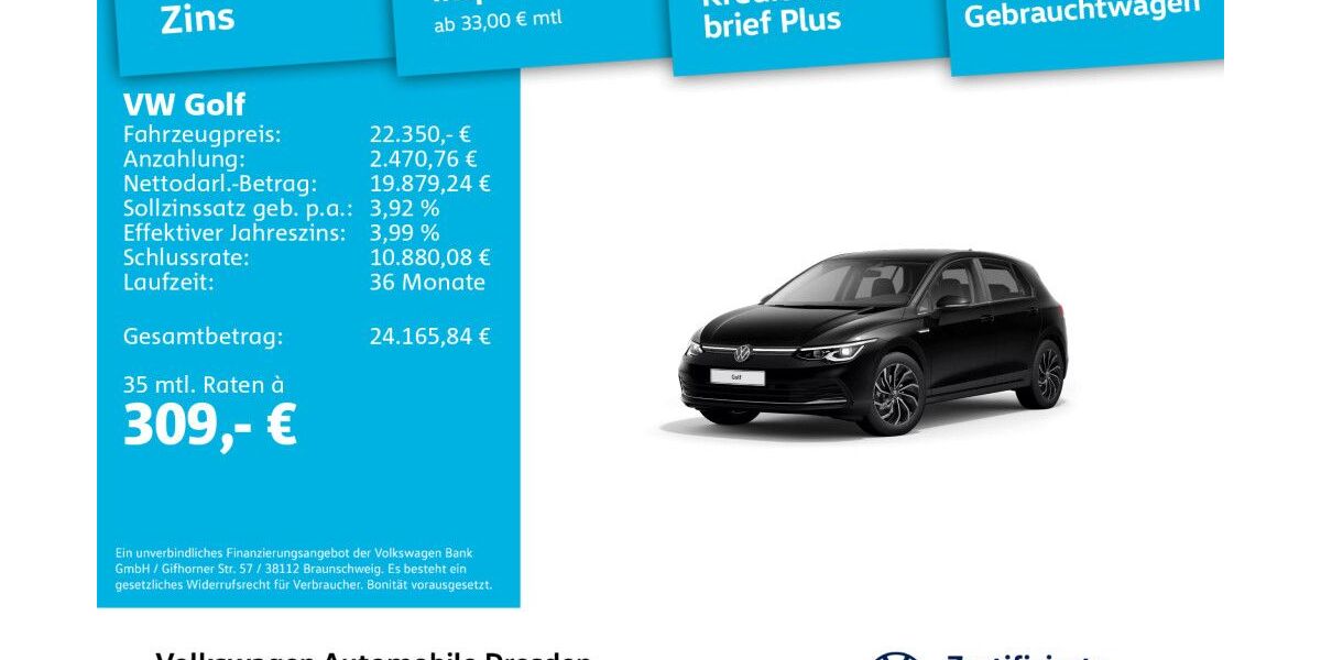 VW Golf 88.392 km 21.990 &euro; Dresden 01067