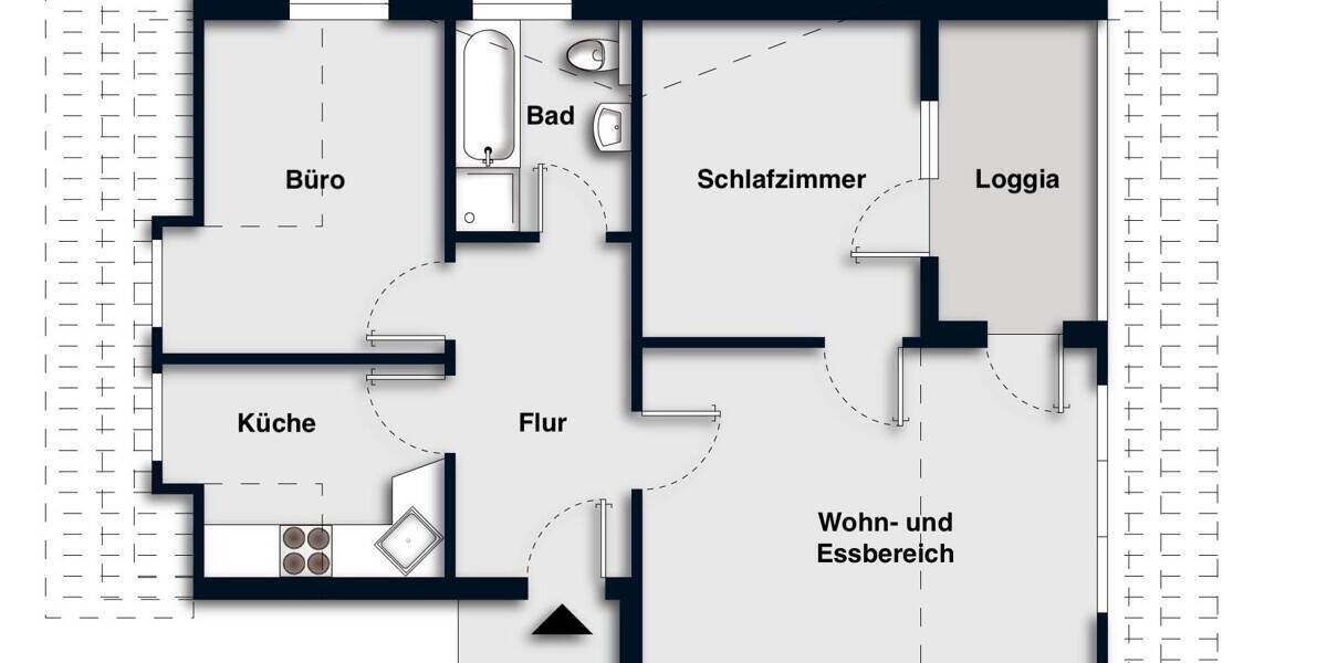 Etagenwohnung Rosengarten Nenndorf - 3 Zimmer, 62 m&sup2;, 237.000&euro; | Angebot:26053236