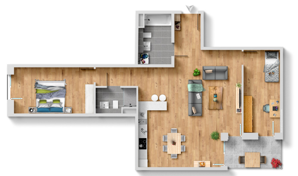 Etagenwohnung Bamberg Bamberg-Ost - 3 Zimmer, 96 m&sup2;, 1.150&euro; | Angebot:26319153