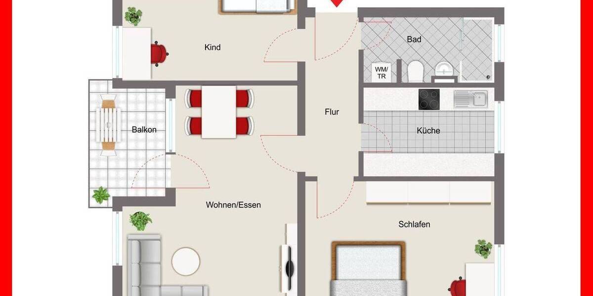 Etagenwohnung Emden Barenburg - 3 Zimmer, 65 m&sup2;, 89.000&euro; | Angebot:26878973