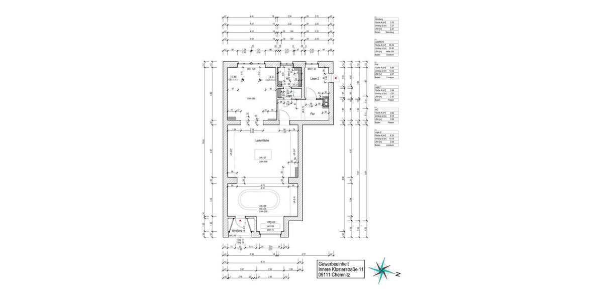 Gewerbeobjekt Chemnitz Zentrum - 2 Zimmer, 2.620&euro; | Angebot:26695843